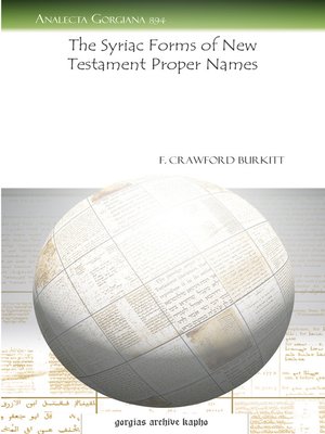 cover image of The Syriac Forms of New Testament Proper Names
